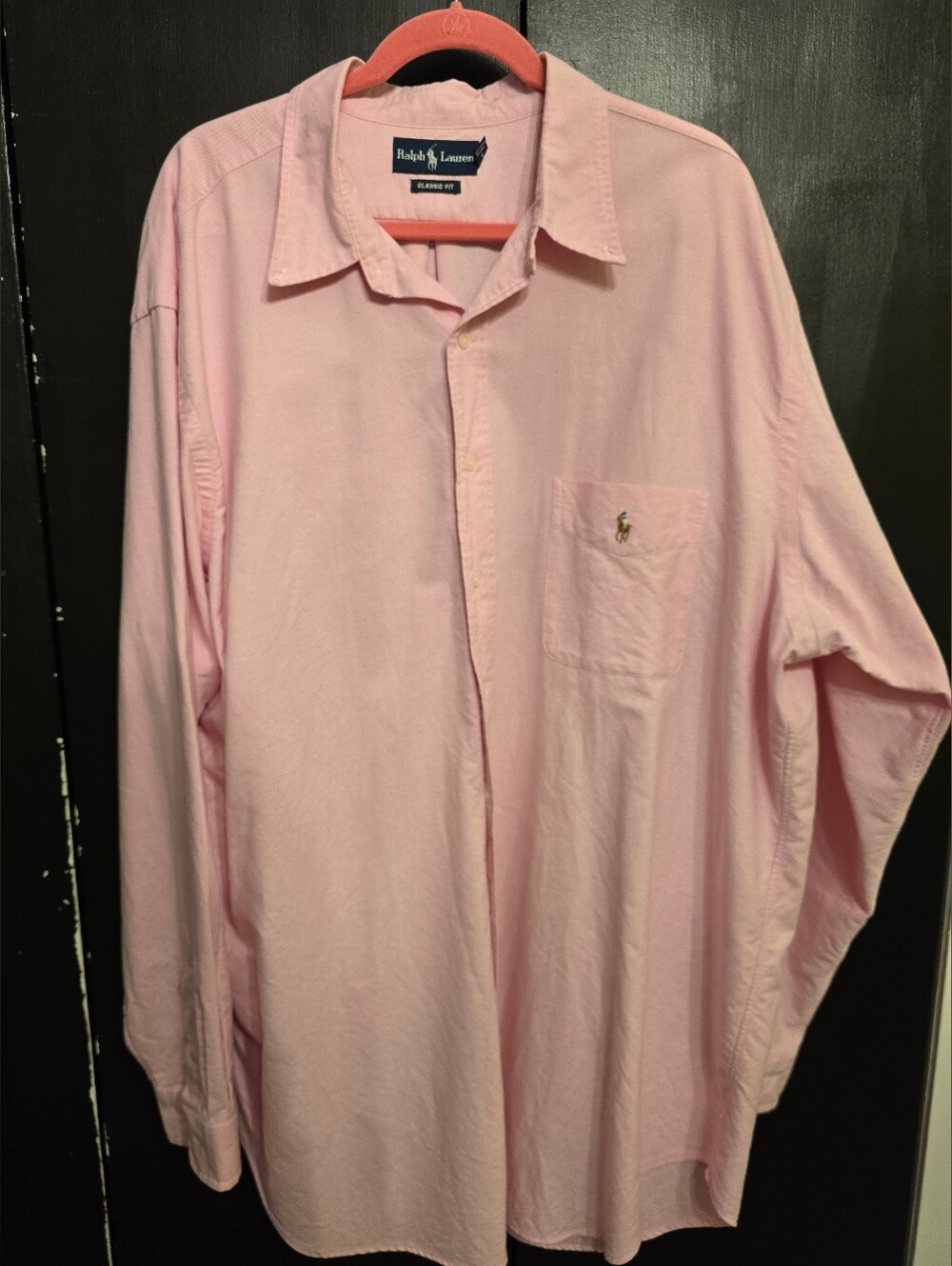 Ralph Lauren Light Pink Long-Sleeve Button-Down Oxford Cloth Shirt SIe 2XLT